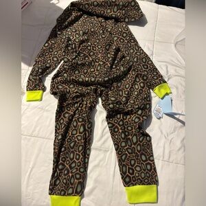 Cat & Jack Brown Onesie Sleeper With Hood Boys Size XS 4/5